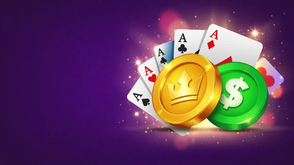 Abstract coins and cards for the Canada information page