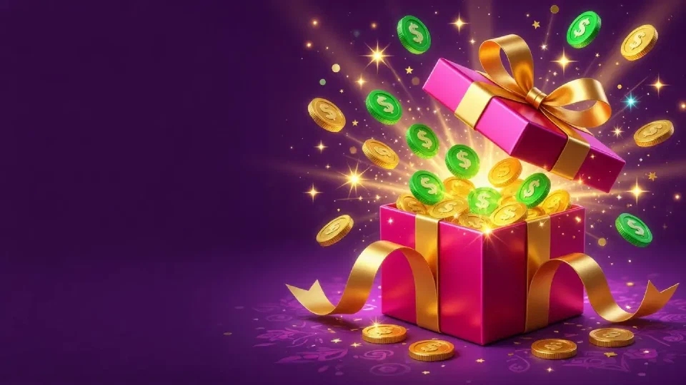 Abstract gift and coin composition for offer pages