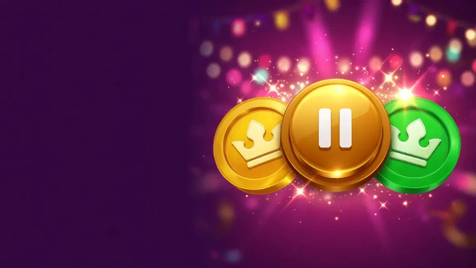 Calm pause symbol and coins